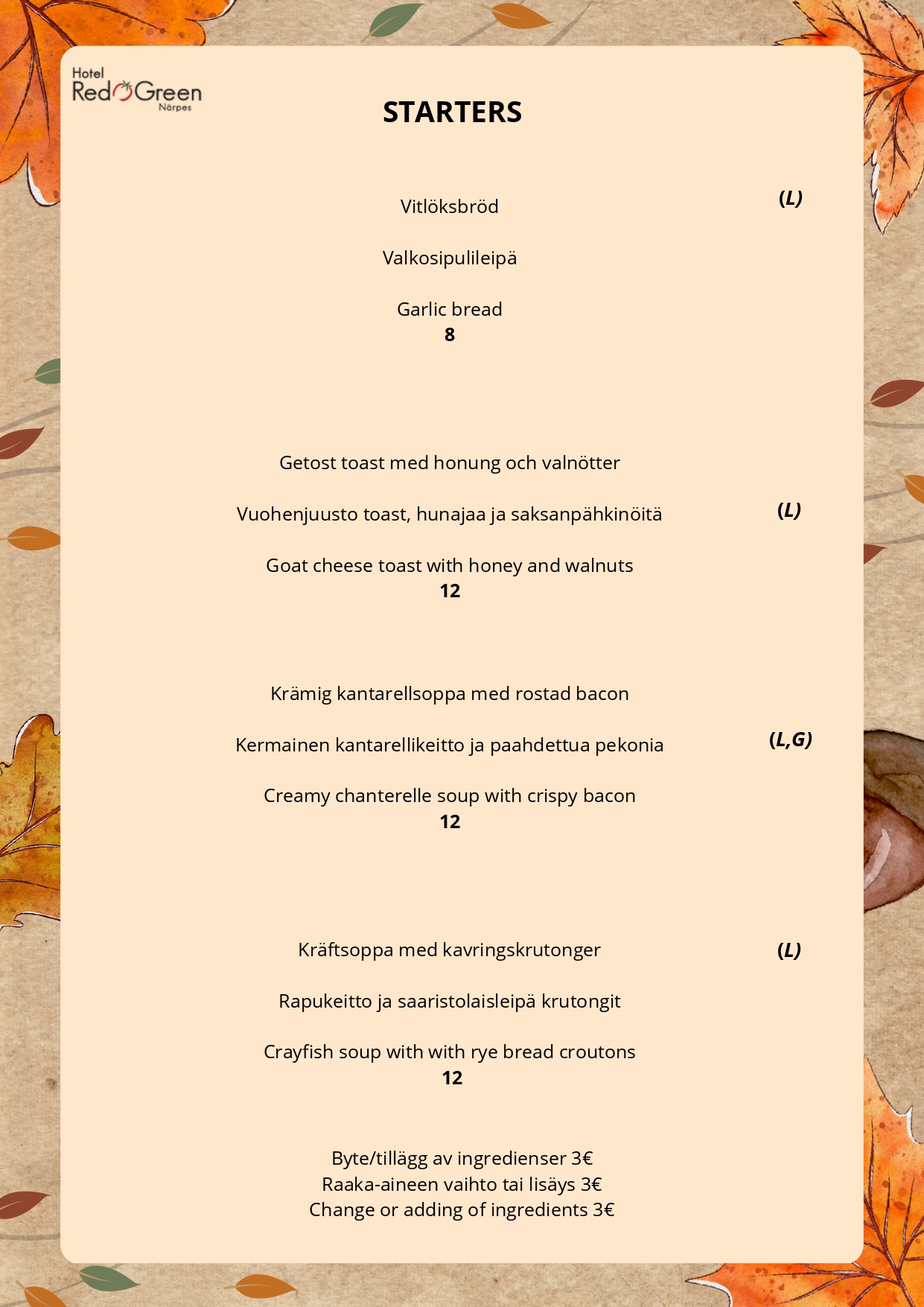 A la carte 1