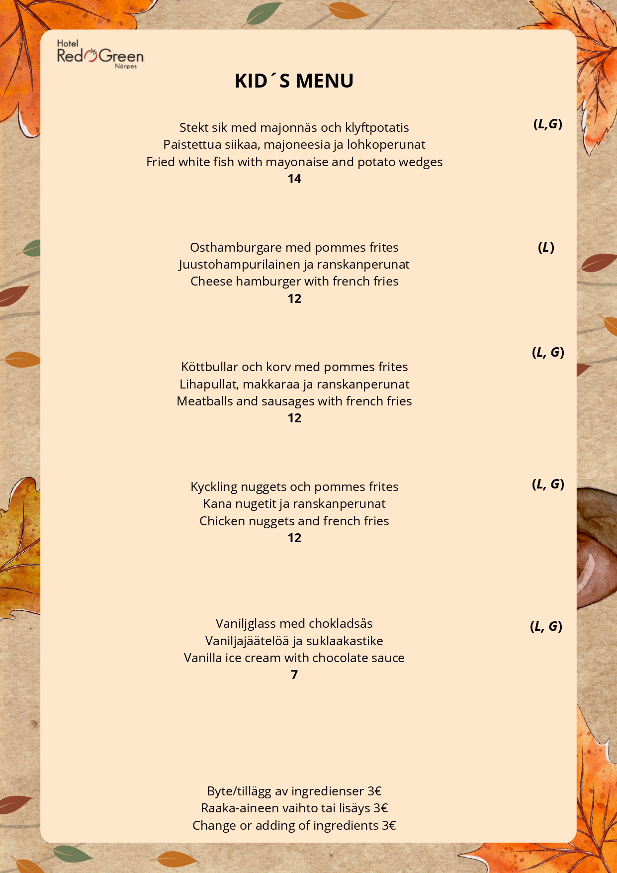 A la carte 6