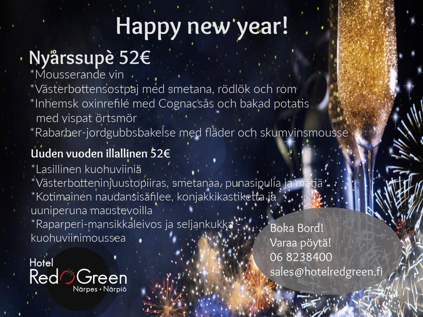 Nyårssupé 2022 Hotel Red & Green Närpes